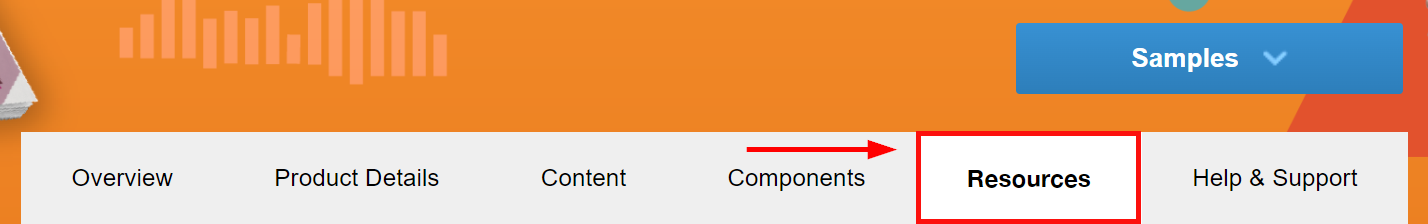 screenshot of the resources tab