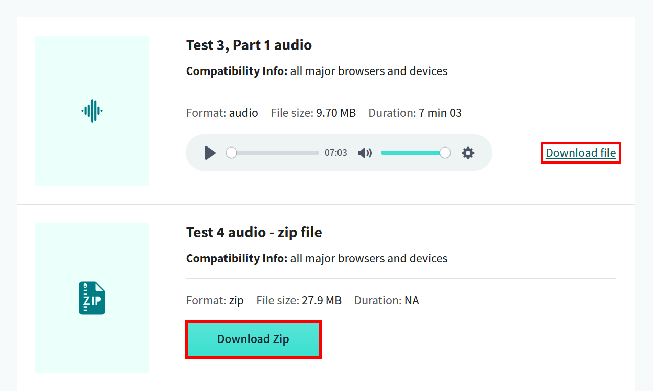 screenshot showing the download option