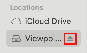 screenshot showing the eject button icon