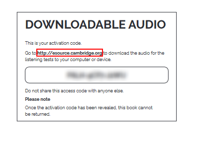 screenshot showing an example of the URL in the book